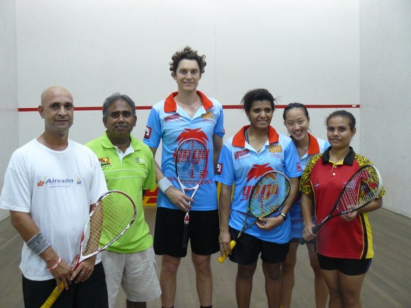 Pilley Low and Pereira with PNG National Team Players